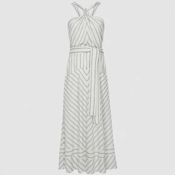 NWT REISS | Bea Striped Midi Dress (no belt) - Picture 5 of 10